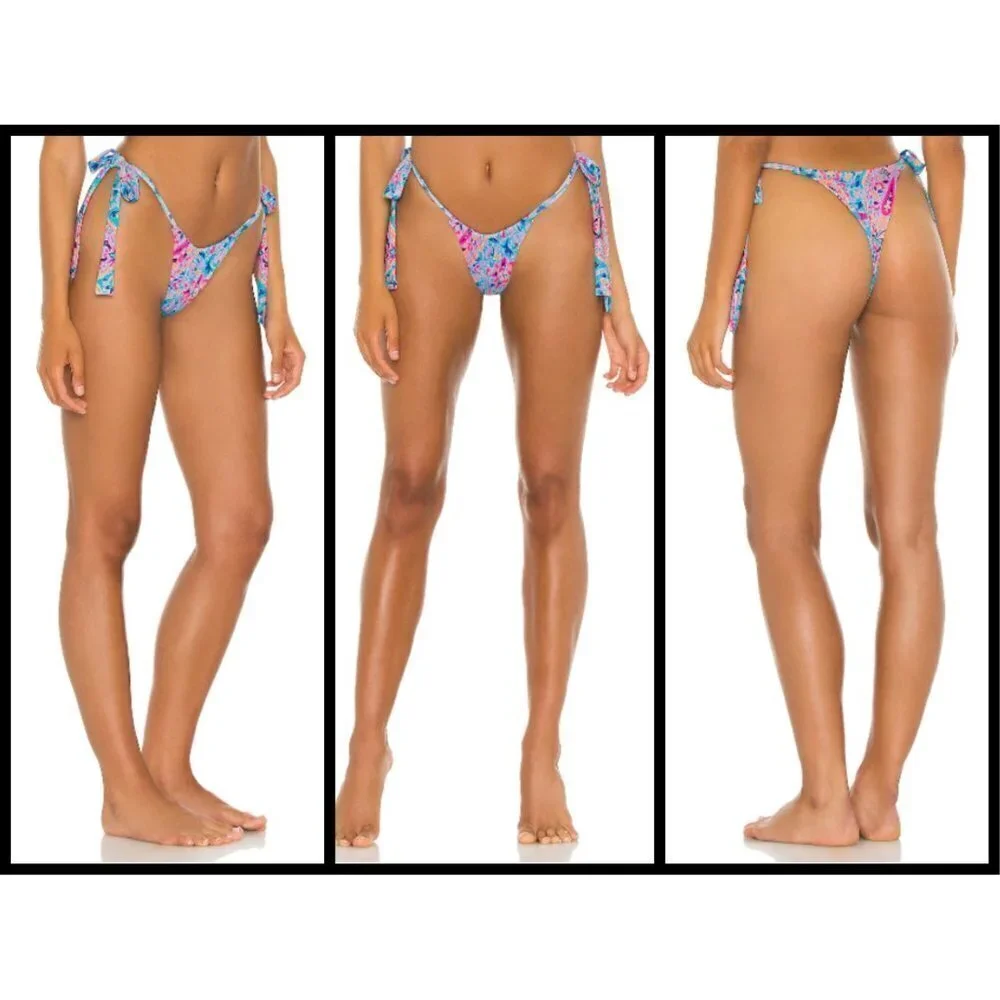 💕FRANKIE'S BIKINI💕 Halo Strapless Top + Willow Bottom ~ Scarf Print Medium